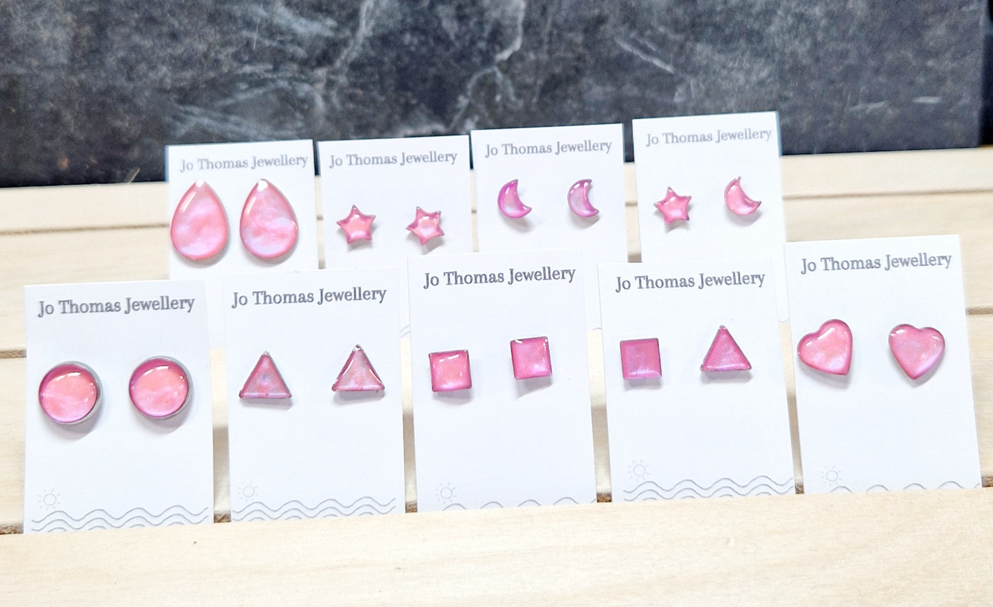 Stainless steel mini studs range Shocking Pink