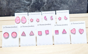 Stainless steel mini studs range Shocking Pink