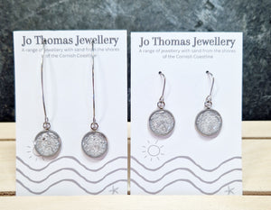 Cornish sand Round drop earrings Metallic Silver £8-£10