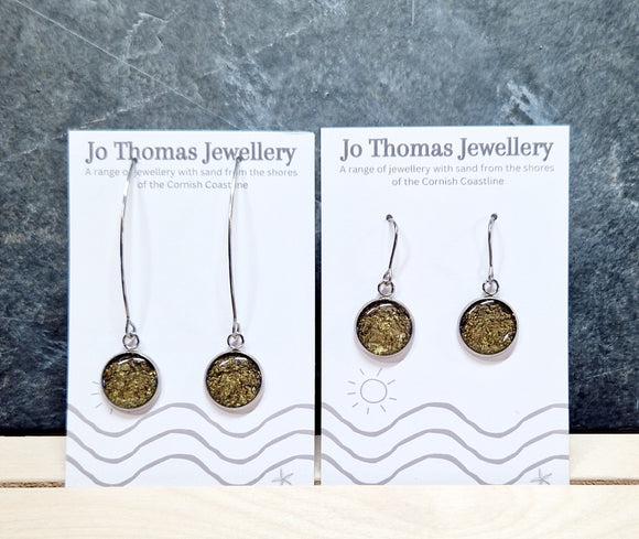 Cornish sand Round drop earrings Metallic Bronze £8-£10