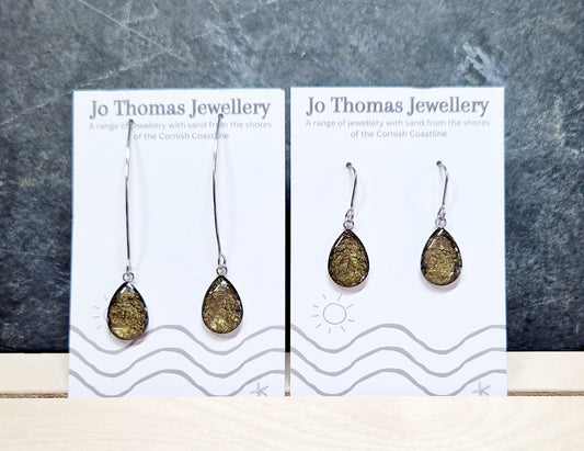 Cornish sand Sea drop earrings Metallic Bronze £8-£10